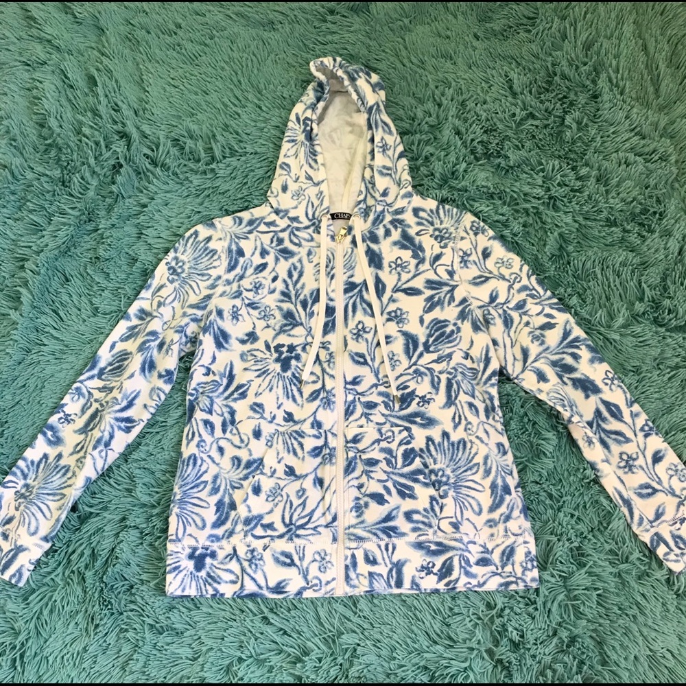 Floral zip up hoodie